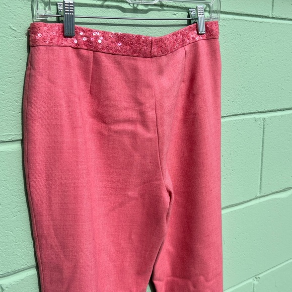 Anthropologie Plenty Pink Sequin Wool Pants - Picture 5 of 6